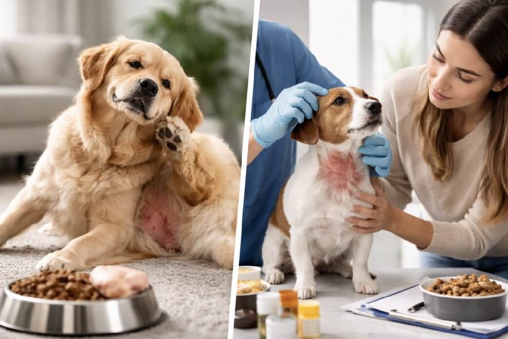 куче което има алергия и се чеше